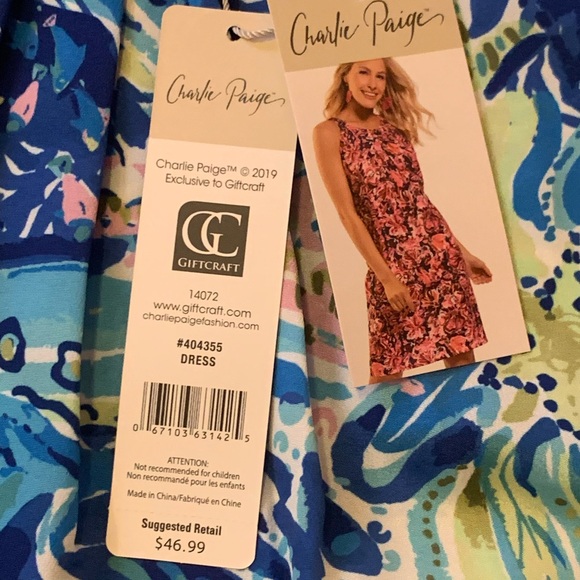 Charlie Paige NWT Dress Small Multicolor Patterned Sleeveless Mini Resort Beach - Picture 3 of 9